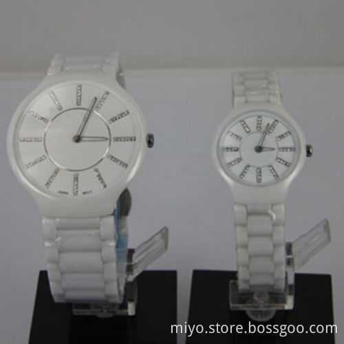Super thin size ceramic lovers watch with fashionable, fancy, novelty and beautiful